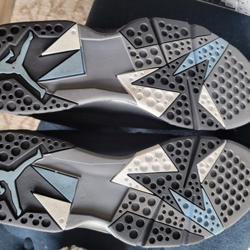 Jordan Black and Blue Sneakers with Geometric Design